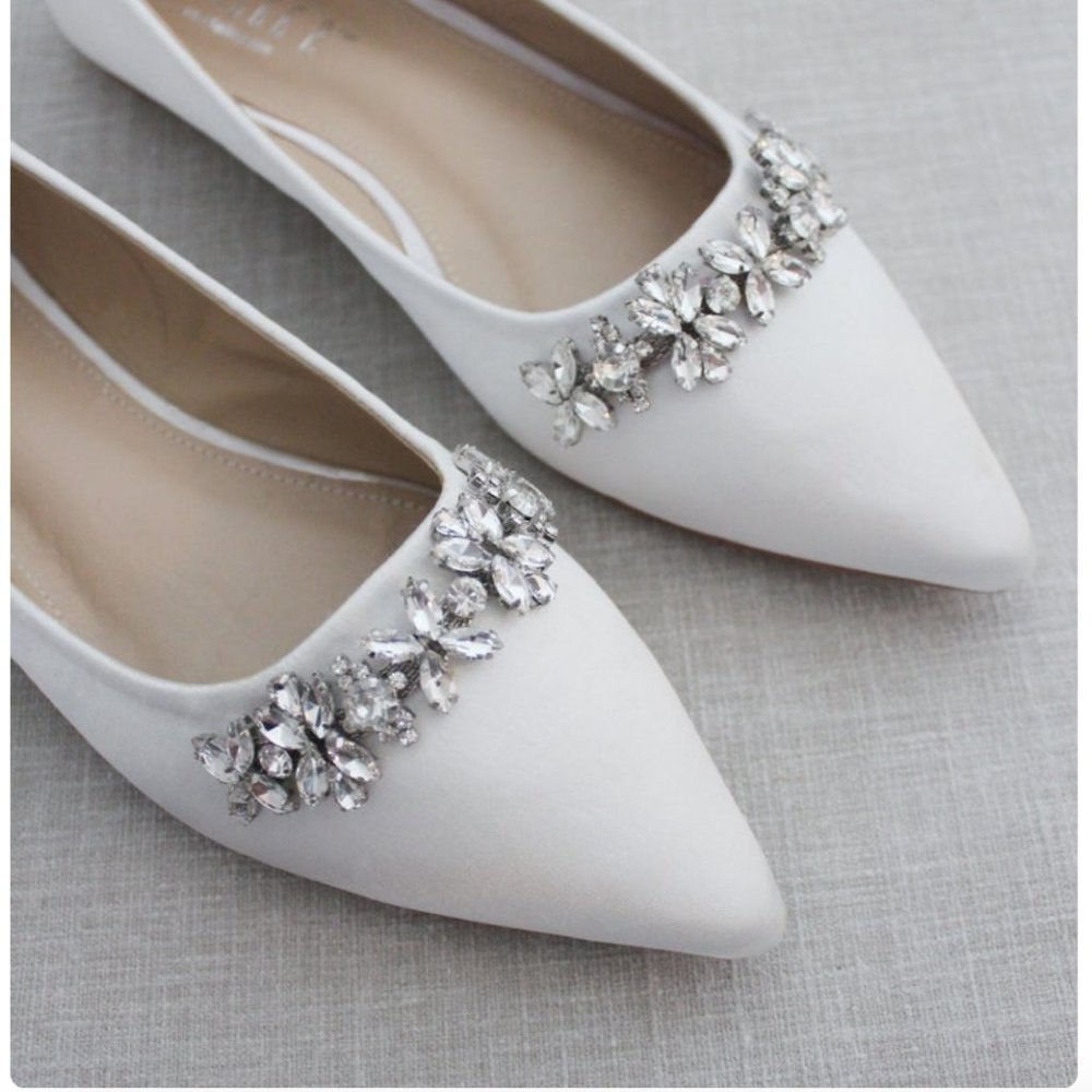 Satin Pointy Toe Bridal Flats